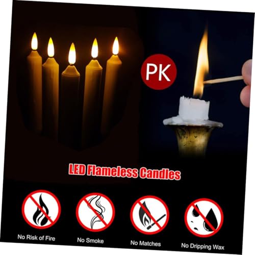 Velas Cónicas Sin Llama Led Hechas de Material Duradero y Portátil para Decoración 3
