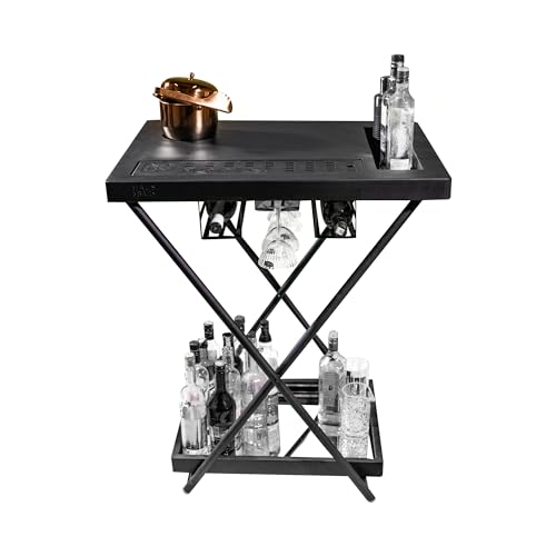 Image of HAUS OF BARS by SpeedX - Model J - Multi-Functional, Portable and Foldable Bar Table in Matte Black Finish