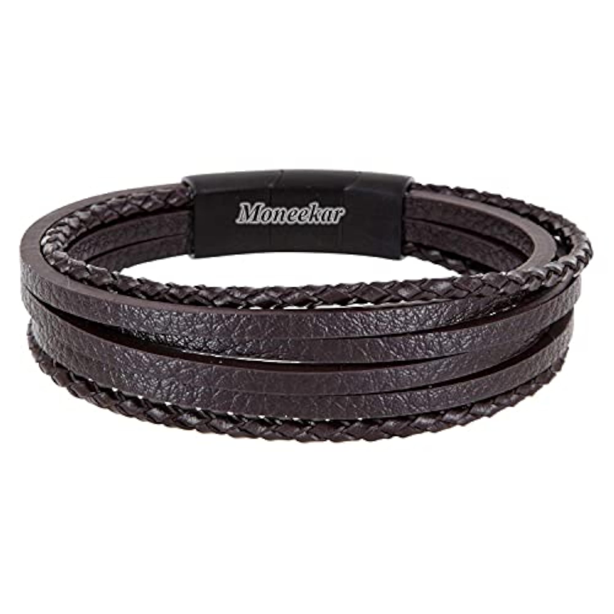 Men's Leather & Stainless Steel Bracelet, Stylish Gift