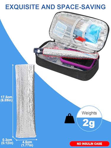Image of YOUSHARES Insulin Vials Protective Bag - Aluminum Foil Insulated Sleeves Compatible with Diabetic Pens & Peptide Vial, Medicine Organizer Protector for Diabetes Cooler Bottle Travel Case