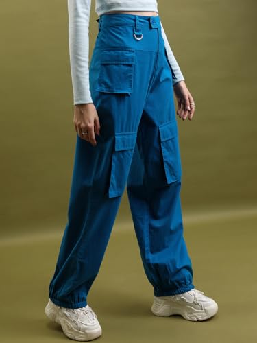 Image of Tokyo Talkies Women's Regular Fit Cargos Trousers| High-Rise