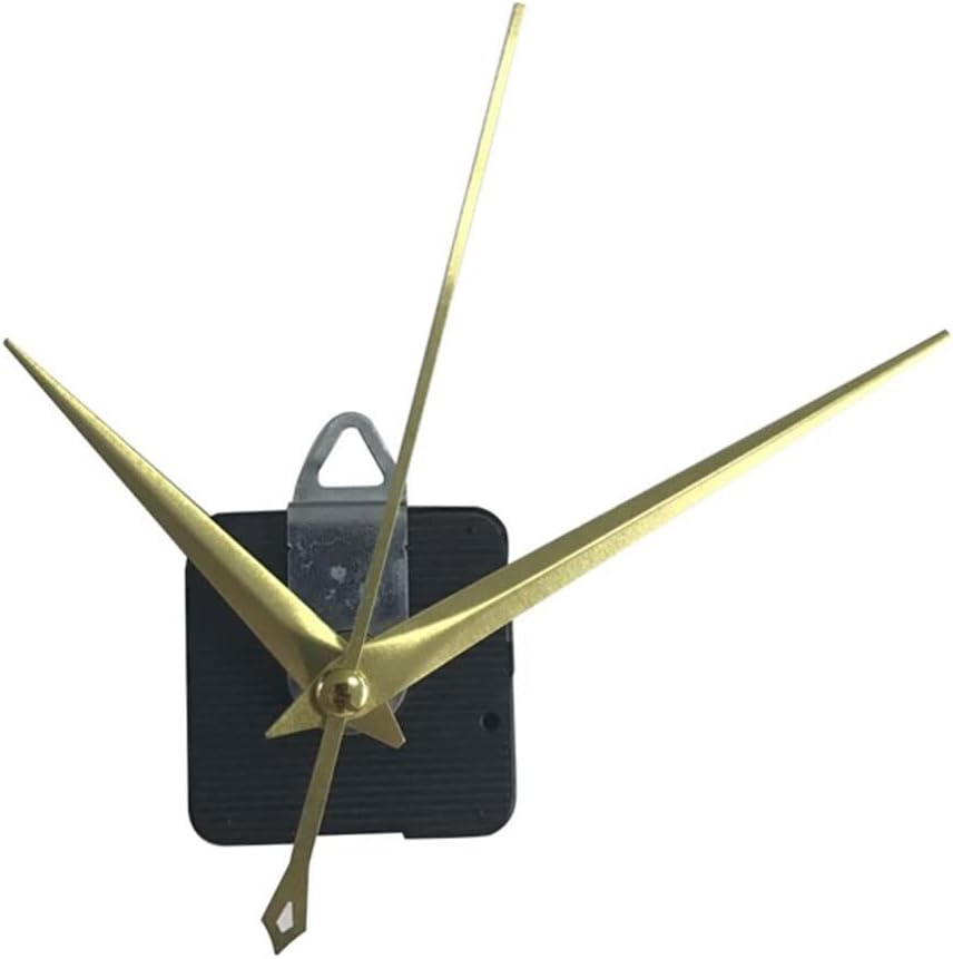 Silent Quartz Clock Mechanism Kit for DIY Parts Replacement Wall Clock Gold Hands Movement with Hook
