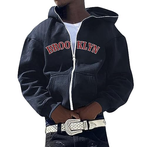 Sweatshirt sweat à capuche zippé en coton knit chaud et respirant