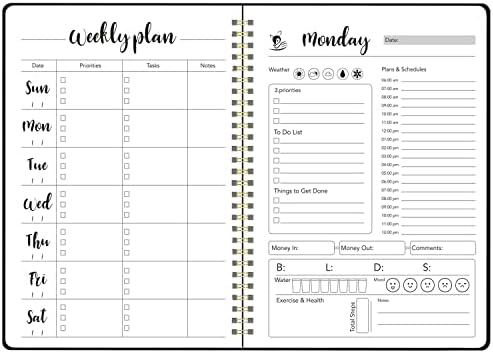 Weekly Planner Undated Planner Book with To-Do List ,Weekly Goals ,Habit Tracker, 5.7"X 8" Inch for 52 Weeks Planning