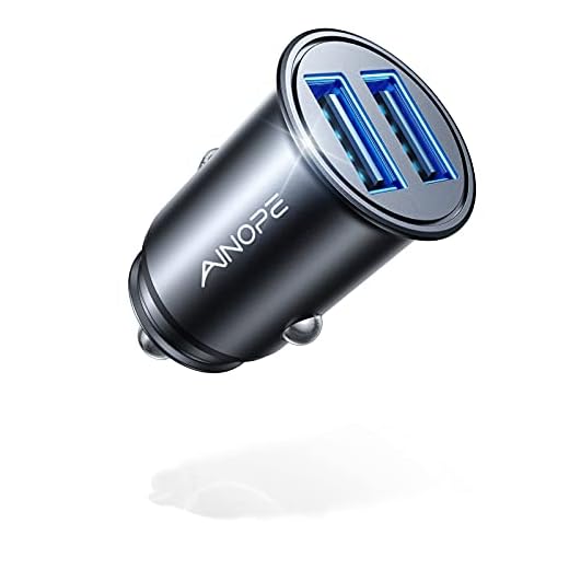 Car Charger, AINOPE Smallest 4.8A All Metal USB Car Charger Fast Charge Car Charger Adapter Flush Fit Compatible with iPhone 13/12/11 pro/XR/x/7/6s, iPad Air 2/Mini 3, Samsung Note 9/S10/S9/S8-Black