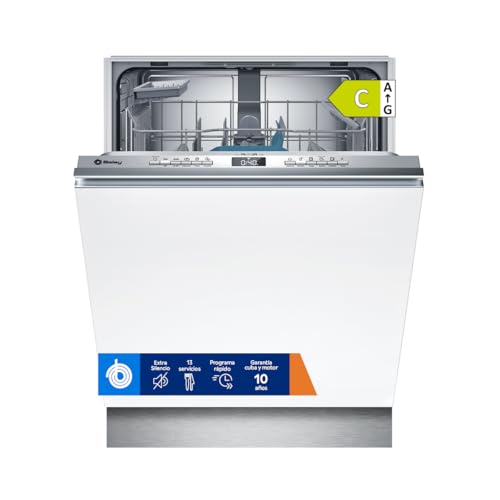 Balay - Lavavajillas integrable, 14 servicios,6 programas, Motor ExtraSilencio, Home Connect, Panel Acero antihuellas, 3VF6360SA