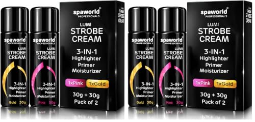 Image of Strobe Cream For Face Pink & Gold (30+30g) | Superb Radiant Combo | Highlighter + Primer + Moisturizer | Hydrating & Illuminating Makeup Base for Instant Glow (Pack of 2)