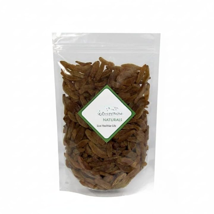 Organic Afghani Green Raisins Seedless | Afghan Golden Kishmish | Long Dry Grapes,Rich in Iron & Vitamin B Fibre & Potassium | Golden Kishmish | Dry Fruits - 250g