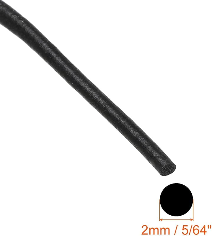sourcing map Gumi Habszivacs Tömítőszalag 2 mm Átmérő x 8 m Hosszú Kerek EPDM Gumi Időjárásálló Tömítés Barkács Otthon