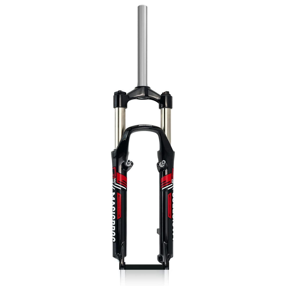 Widelec rowerowy 26 cali 100 mm amortyzator rower górski widelec przedni 1 1/8 rura prosta stop aluminium mechaniczny szybkozłączka 9 mm hamulec tarczowy/hamulec V (czarny czerwony)