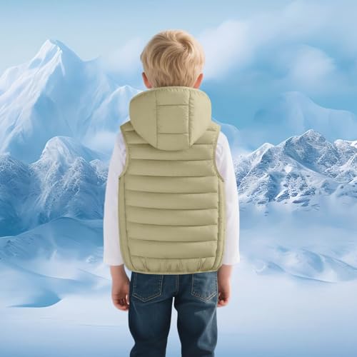 Boys Girls Lightweight Puffer Vest Kids Winter Warm Hooded Sleeveless Puffy Down Jacket Quilted Waistcoat Clothes 3-15 Years4
