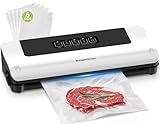 Bonsenkitchen Kompaktes Vakuumiergerät - Vacuum Maschine Vacuum für 15 seconds suitable for Sous Vide, Fleisch, Käse und Essenszubereitung - Effektive Verlängerung der Frische von Lebensmitteln