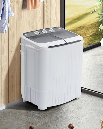 Portable Washing Machine,16.5LBS Mini Washer and Dryer,Wash and Spin Cycle Combo Twin Tub Compact Laundry Machine for Apartment Travel Dorms Rvs
