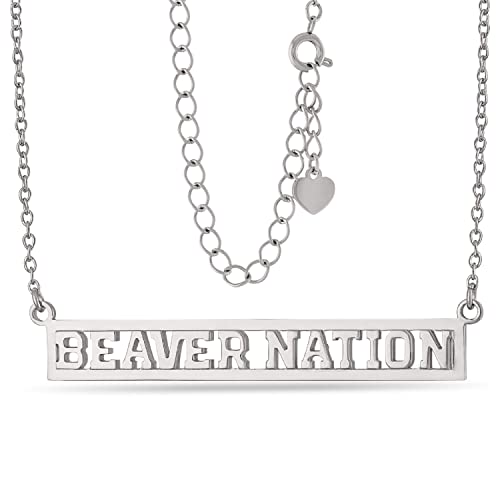 OSU Necklace College Football Accessories - Oregon State BEAVER NATION Letter Necklace - Hypoallergenic Stainless Steel Necklace for Women - Oregon State Apparel and College Football Accessories