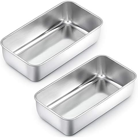 TeamFar Stainless Steel Bread Loaf Pans, Set of 2 Cover