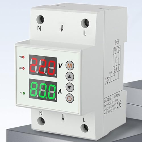 63A Protektor Prądu Napięcia, Protektor Napięcia LED Nad/pod Napięciem Ochraniacza, Stabilizator Wyjściowy Napięcia do Urządzenia Domowego, Instalacja Kolejowa DIN
