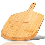 Yroshm 12 Inch Bamboo Pizza Peel Premium Wooden Pizza Board Paddle with Handle for Baking, Serving & Cutting– Use for Pizza, Bread, Pastries, Dough, Easy Grip