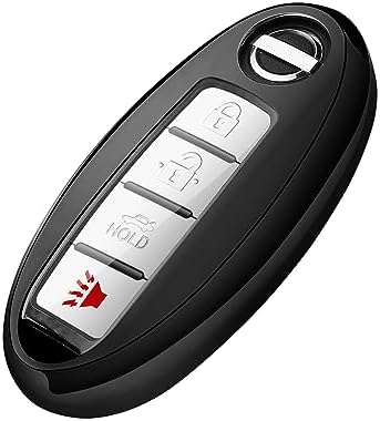 SANRILY Funda Brillante Para Llavero Nissan Altima Murano Rogue Sin Llave Para Infiniti QX60 Q60 QX80 Q50 Protección Completa Con Llavero Plateado