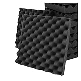 Akustikpaneele Selbstklebend Trog Wand Schallschutz Schaum 6 12 24 48 Pcs Dichte Sound Absorbieren Material Akustische Decke Lärm Isolierung(Black,24 Pcs With Tapes)