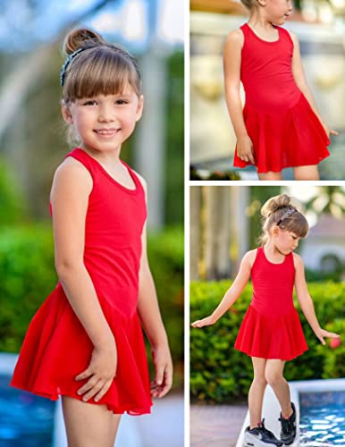 Image of Arshiner Kid Girls Hollow Back Ballet Leotard with Skirt Sleeveless Dance Dresses
