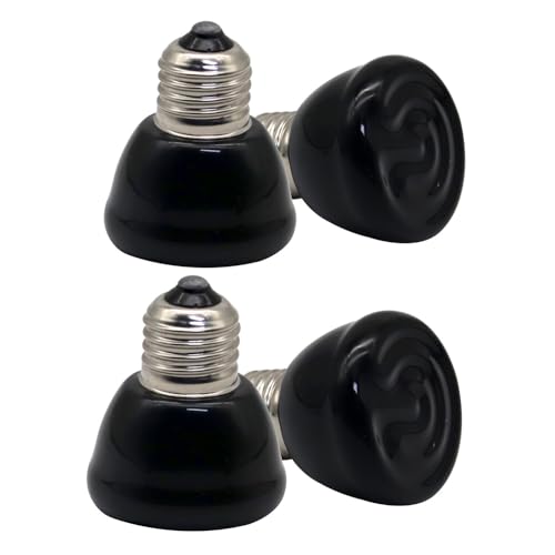 APlayfulBee Mini Reptile Heat Lamp Bulb 4-Pack, 50W, E26/E27
