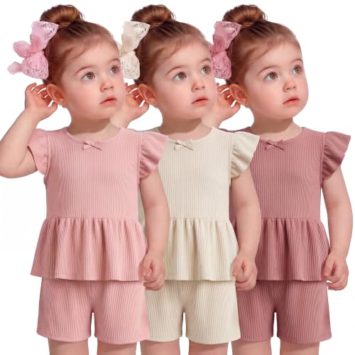 JoyMotion 3 Pack Toddler Girls 2 Piece Sets 18M-5T Infant