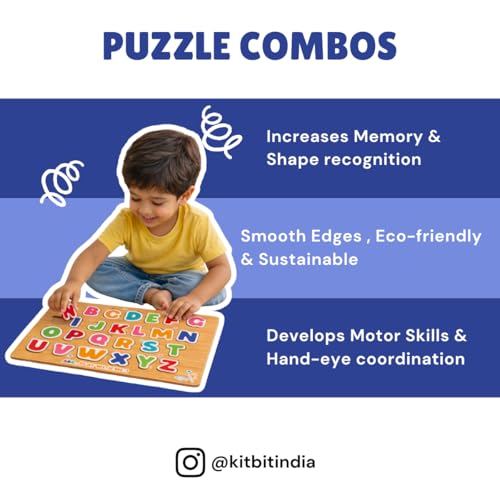 Image of Wooden Learning Educational Game Board for Kids, Puzzle Toys for 2 Years Old Boys & Girls (COM008)