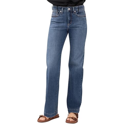 Silver Jeans Co. Women's Avery High Rise Curvy Fit Trouser Leg Jeans