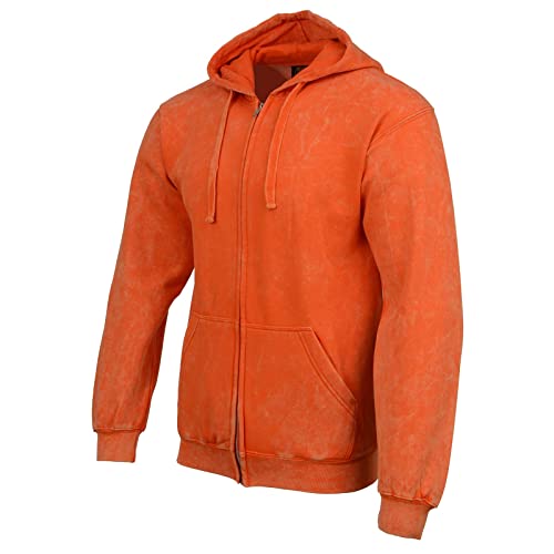 Image of Milwaukee Leather MNG11687 Men's Orange High-Visibility Zipper Front Premium Cotton Hoodie