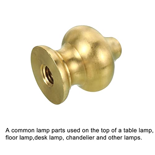 Patikil 1/4-27 Lamp Finial Ball Cap Knob, 2 Pack Lamp Shade Harp Top Screw Decoration For Table Lamps, Solid Brass #TOP4