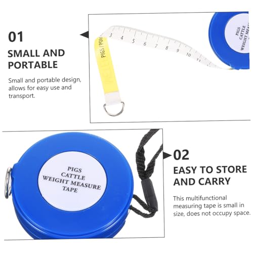 Cinta Métrica para Animales 2.5m Medidor Animal Azul miniatura 3