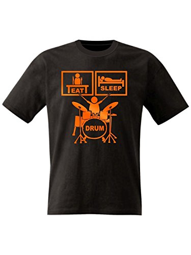 Photo de Pride and Glory T-shirt à manches courtes pour homme, T-shirt noir - Imprimé orange fluorescent, (XXXXXXL)