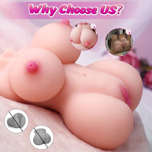 Image of Portable Mini Sex Doll, Realistic Pocket Pussy Sex Toys for Men Masturbator | Onahole Sex Dolls With Fantasy Female Torso Lifelike Fake Pussy & Boobs Vagina Textured Adult Toys Sex Toy Stroker