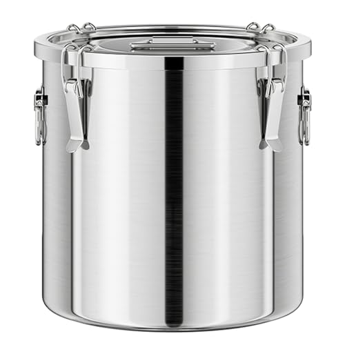 SWRONP 304 Stainless Steel food Storage Containers,3.2 Gal/12L Airtight Stainless Steel Bucket With lids,405oz Flour Storage Container,Metal Airtight Canister for Rice,Grain,Coffee Bean,Dog Food