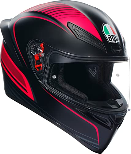 Casque AGV K-1 S Warmup moto scooter femme rose noir XS 53 cm