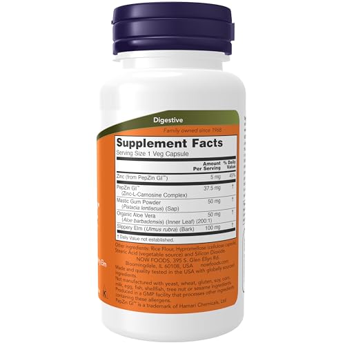 Image of NOW Foods Supplements, Gastro Comfort, Plus Mastic Gum, Aloe Vera and Slippery Elm, Veg Capsules, 60 Count (Pack of 12)