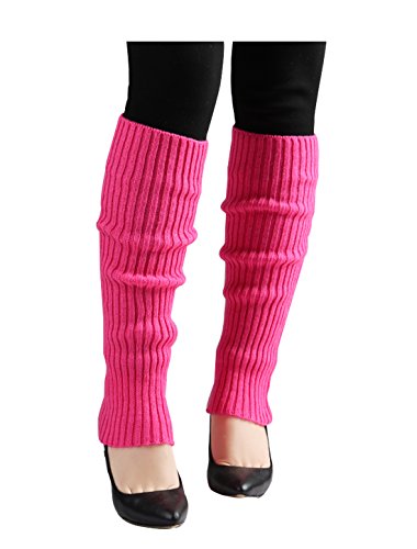 Image of uxcell Women's Knitted Design Solid Warm Thick Knee High Length Ribbed Leg Warmers