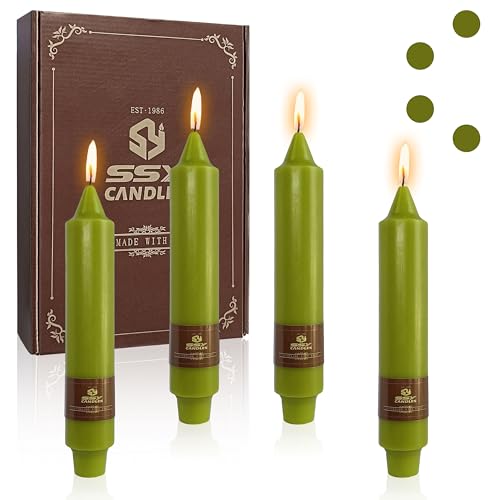 Bougies pour Dîner Vertes 17,8 cm - Décoration de Table Chic