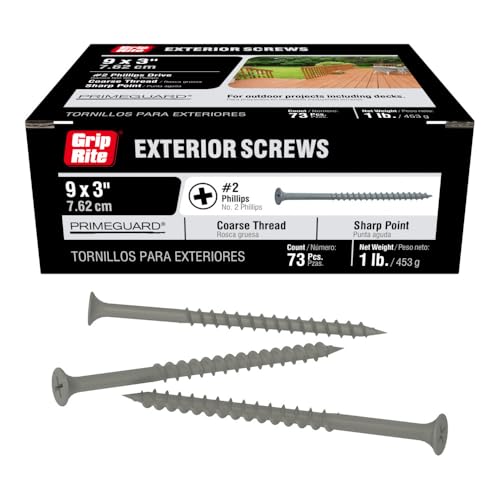 Grip-Rite Exterior Screws - Safe for Use in Treated Lumber -...