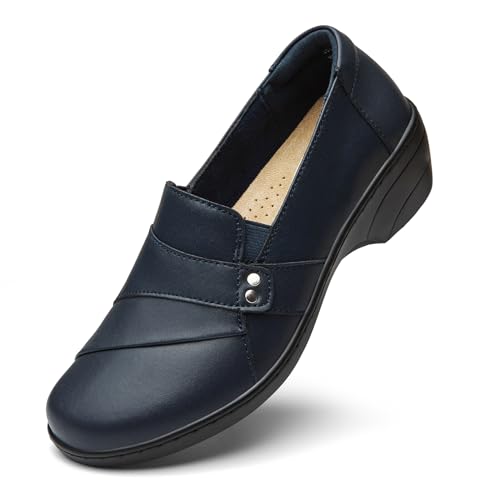 Kordal Women's Lightweight Leather Loafers for Casual & Business Wear