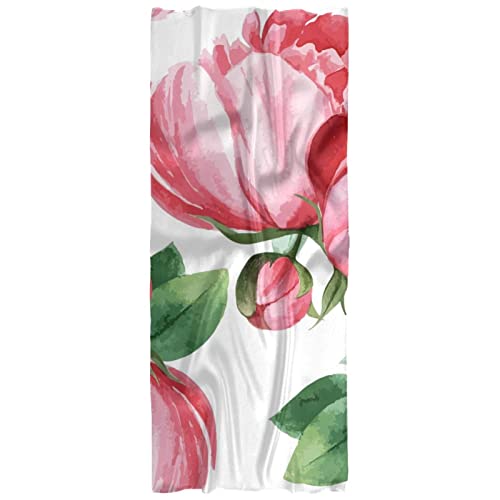 Écharpe fleurs de pivoines aquarelle au design de rose botanique multicolore