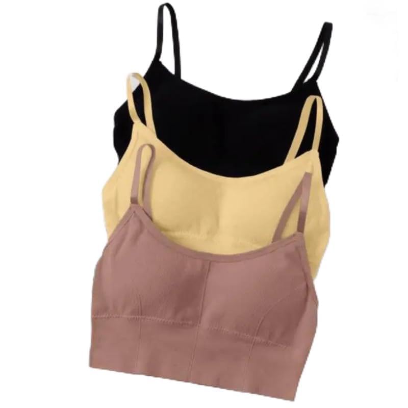 Pack of 3 Women's Cotton Full-Coverage Sports Bras – Lightly Padded, Free Size, and Perfect for Everyday Comfort-picture-52
