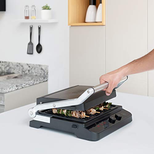 Black+Decker BXGR2000E - Kontaktgrill 2.000W 2-in-1: glatte Platten und Grill, Zubreiten von Fleisch, Fisch, Gemüse… – Bild 3