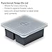 W&P Cup Cubes Silicone Freezer Tray with Lid, Charcoal, Makes 2 Perfect 2-Cup Portions, Freeze & Store Soup, Broth, Sauce, Leftovers, Dishwasher Safe