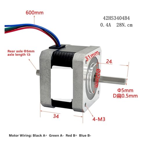 Motor paso a paso 1.8 grados con doble eje y torque de 28N.cm para automatización de precisión 5