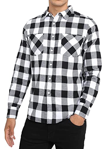 Chemise homme sartoriale Evoga à carreaux noir et blanc en taille XL