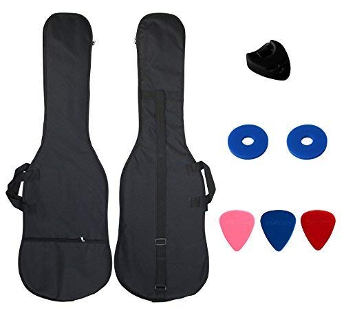 YMC 46-Inch Waterproof Dual Adjustable Shoulder Strap Electric Bass Guitar Gig Bag 5mm Padding Backpack with Accessories(Picks, Pick holder, Strap Lock) -For 43