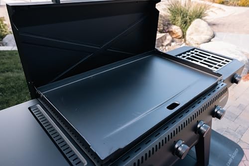 Image of Camp Chef Gridiron Pro- 36 inch Outdoor Griddle Grill with Side Burner, Flamethrower Ignition & Hinged Lid - Premium 36 inch Flat Top Grill for Outdoor Cooking