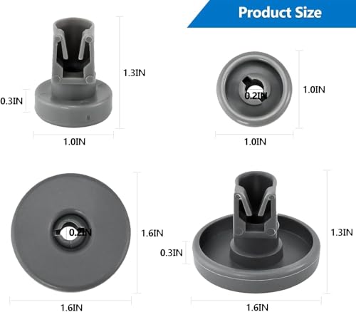 8 Stück Universal Unterkorb Rollen für Geschirrspüler | Ersatz für AEG, Favorit, Zanussi, Privileg, Electrolux | Inkl. 50269971003, 50286965004 | Hitzebeständig