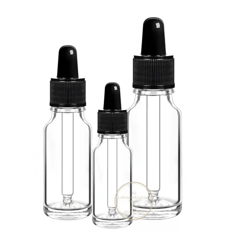 10 unids/Lote 5ml a 100ml Laboratorio marrón/Botella cuentagotas de Vidrio Transparente, Botella cuentagotas de Esencia cosmética(50ml Brown)
